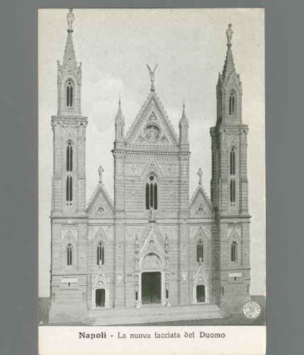 Naples. The new façade of the Duomo