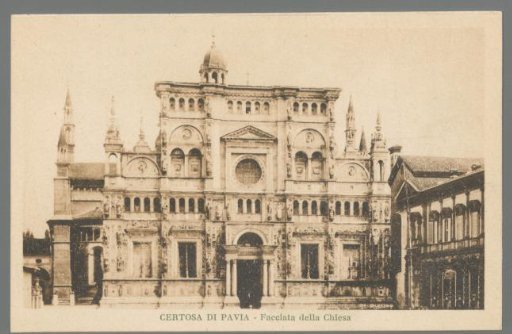 Certosa di Pavia. Facade of the Church