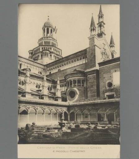 Certosa di Pavia. Part of the Church. And the Small Cloister