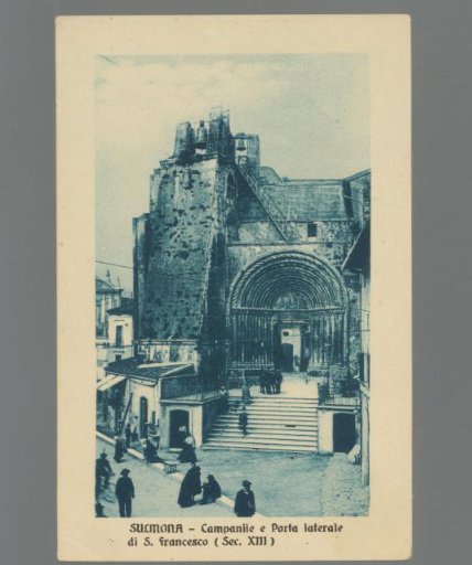 Sulmona. Campanile and Side Gate of S. Francesco (13th Century)