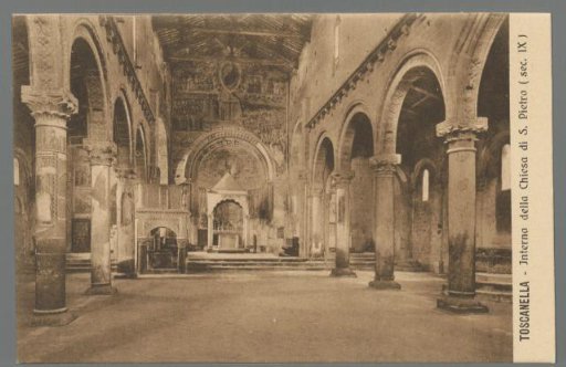 Toscanella. Interior of the Church of St. Peter (9th century)