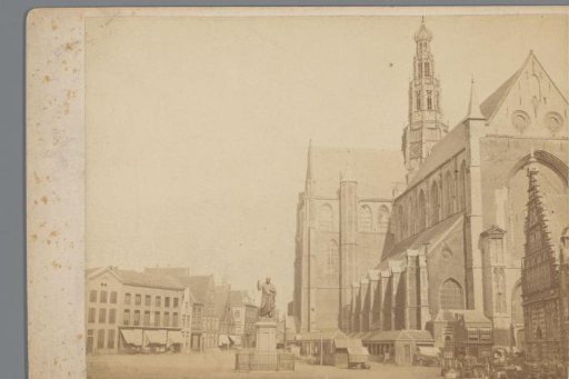 View of the Grote Markt with the St. Bavo's Church in Haarlem