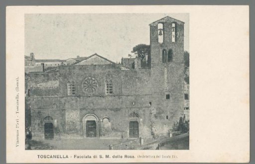 Toscanella. Facade of St. Mary of the Roses (15th-century architecture)