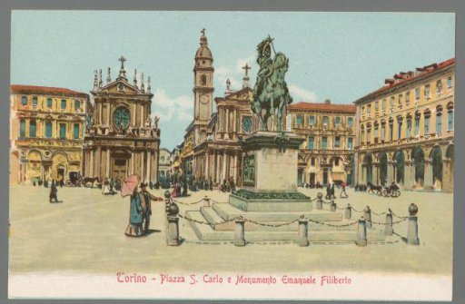 Turin. Piazza San Carlo and the Monument to Emanuele Filiberto