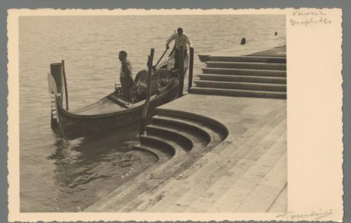 Gondola at a quay in Venice