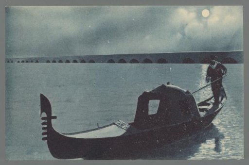 Venice. Gondola and Railway Bridge