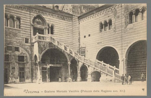 Verona. Staircase of the Old Market (Palazzo della Ragione, 12th century)