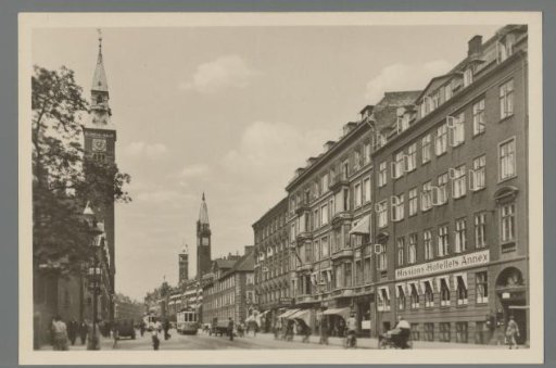 Street in Copenhagen with hotel