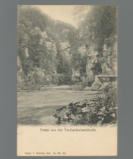 View from the Taubenloch Gorge