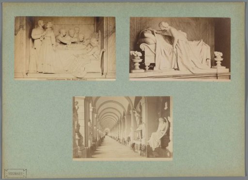 Monument for Carl Raggio by Augusto Rivalta, monument for Raffaela Pienova and statue gallery with monuments in the Camposanto in Genoa