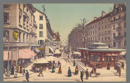 Geneva. Molard Square and the Flower Market