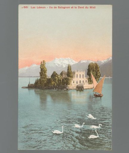 Lake Geneva. Salagnon Island and the Dent du Midi