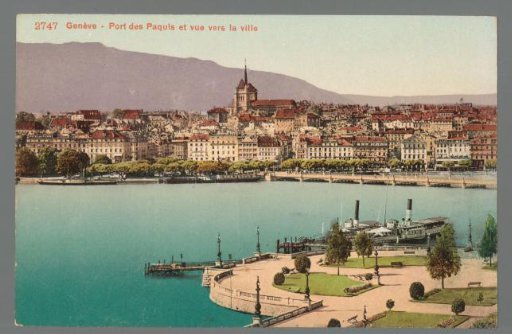 Geneva. Port of Paquis and view towards the city