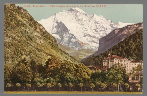 Interlaken. Hotel Jungfraublick and the Jungfrau (4166 m)