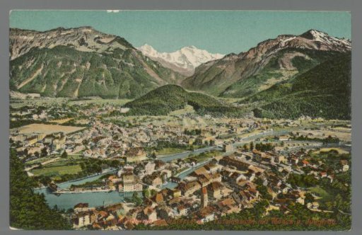 Interlaken and Unterseen. Total view with Mönch and Jungfrau