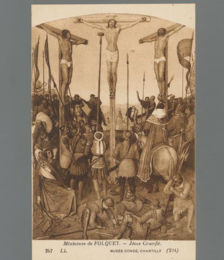 Miniature by Fouquet - The Crucified Jesus. Musée Condé, Chantilly
