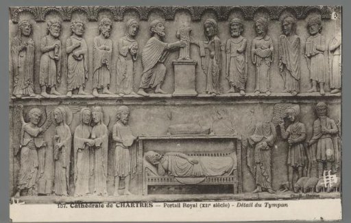 Chartres Cathedral - Royal Portal (12th Century). Detail of the Tympanum