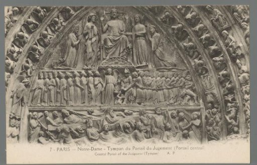 Paris - Notre-Dame - Tympanum of the Judgment Portal (central portal) / Central portal of the Judgment (tympanum)