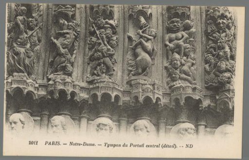 Paris - Notre-Dame. Tympanum of the central portal (detail)