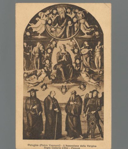 Perugino (Pietro Vannucci) - The Assumption of the Virgin. Royal Gallery Uffizi - Florence