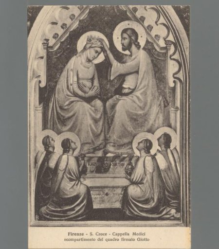 Florence - S. Croce - Cappella Medici. Panel of the painting signed by Giotto