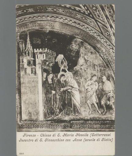 Florence - Church of S. Maria Novella (Crypt). Meeting of St. Joachim with Anna (school of Giotto)