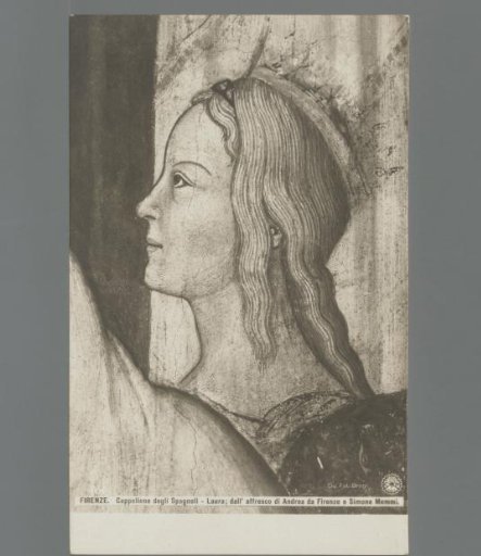 Florence. Cappellone degli Spagnoli - Laura; from the fresco by Andrea da Firenze or Simone Memmi
