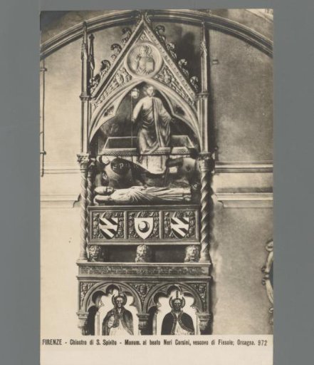 Florence. Cloister of S. Spirito - Monument to the Blessed Neri Corsini, Bishop of Fiesole; Orcagna