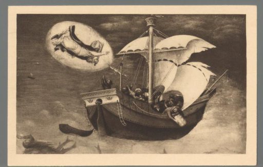 School of Gentile da Fabriano (first half of the 15th century). St. Nicholas comes to help in danger of storm - Rome, Vatican Pinacoteca