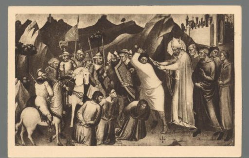 Lorenzo di Nicolo' (c. 1400). Saint Nicholas Saves Three Innocently Condemned Officials of the Emperor – Rome, Pinacoteca Vaticana