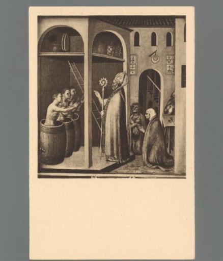 School of Gentile da Fabriano (first half of the 15th century). Saint Nicholas Restores Life to Three Murdered Boys – Rome, Pinacoteca Vaticana