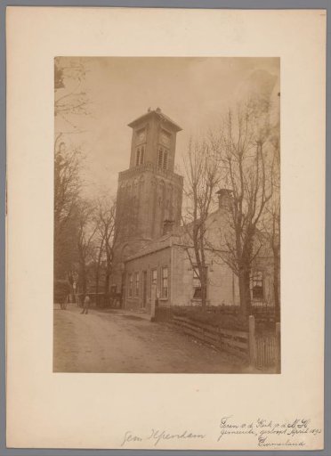 View of the Reformed Church in Purmerland during the (partial) demolition
