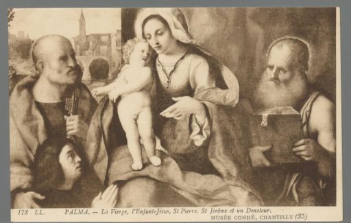 Palma - The Virgin, the Child Jesus, St. Peter, St. Jerome and a Donor. Musée Condé Chantilly