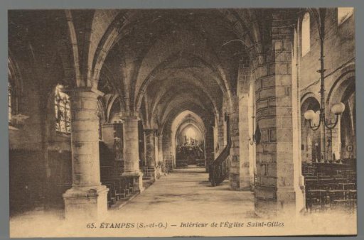 Étampes (S.-et-O.) - Interior of the Church of Saint-Gilles