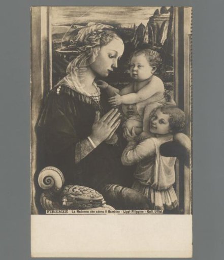 Florence. The Madonna Adoring the Child. By Filippino Lippi. Uffizi Gallery