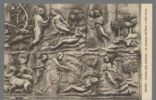 Orvieto. Facade of the Cathedral. The Creation of Man and Woman
