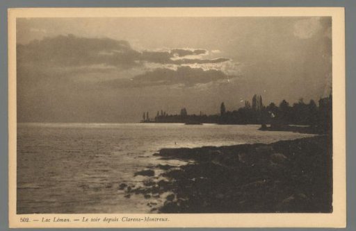 Lake Geneva. Evening from Clarens-Montreux