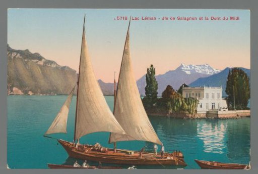 Lake Geneva. Isle of Salagnon and the Dent du Midi