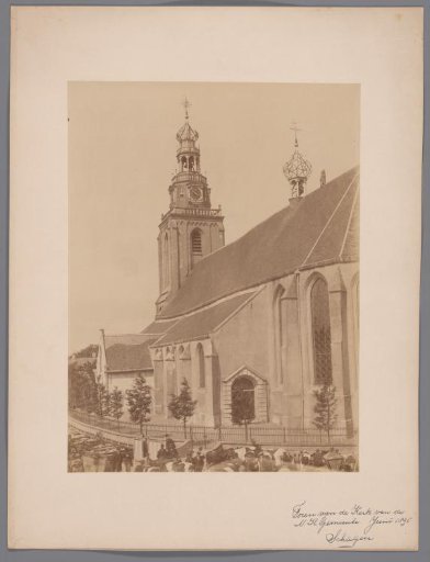 View of the Dutch Reformed Church at Schagen with cattle market