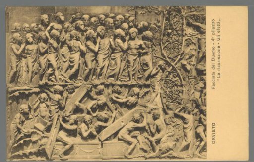 Orvieto. Facade of the Duomo. 4th pillar. "The Resurrection. The Elect"