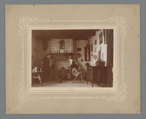 Interior of a living room, furnished in old Texel style with dolls