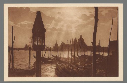 Venice. St. Mark's Molo and Church of the Salute. (Night effect)