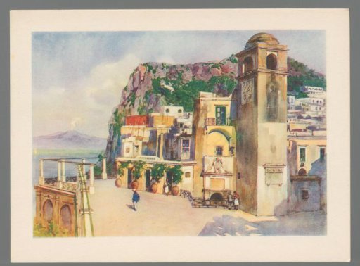 Capri. Mount Vesuvius from the funicular terrace