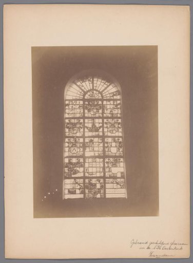Painted window in the Dutch Reformed Oosterkerk in Zaandam