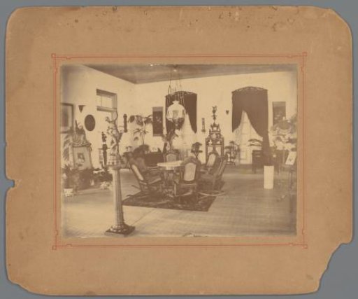 Sitting room of a house in the Dutch East Indies