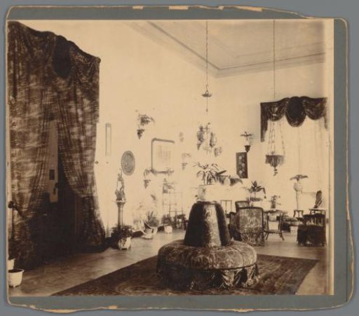 Sitting room of a house in the Dutch East Indies