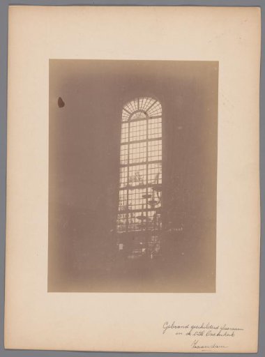Painted window in the Dutch Reformed Oosterkerk in Zaandam