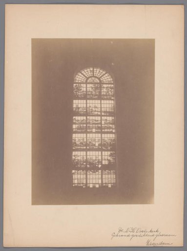 Painted window in the Dutch Reformed Oosterkerk in Zaandam