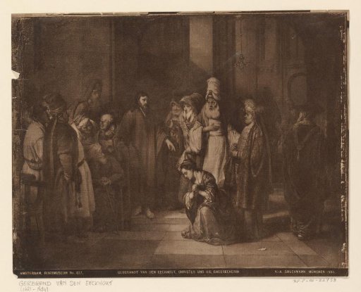 Photographic reproduction of the painting Christ and the Woman Taken in Adultery by Gerbrand van den Eeckhout