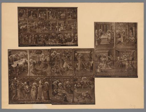 Sheet with four photographic reproductions of the paintings Eighteen Scenes from the Life of Christ, known as the Roermond Passion